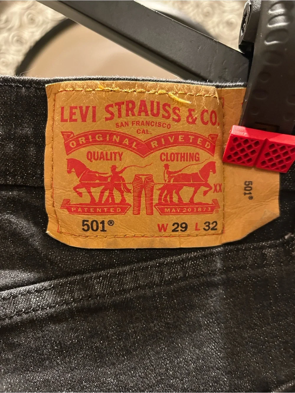 Levi's Black Straight Button-Fly Jeans